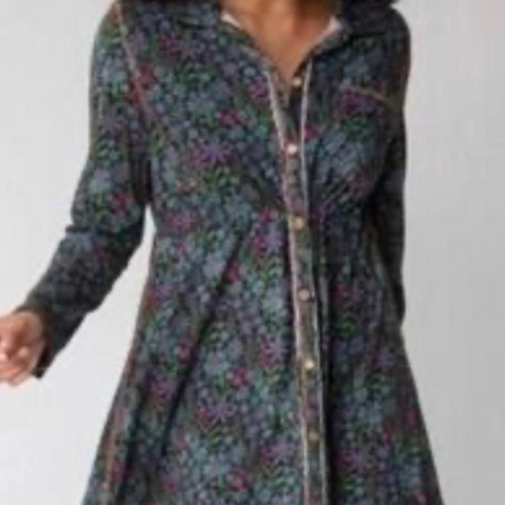 Natural Life Floral Button-Front Tunic Shirt - Multicolor - Picture 6 of 10